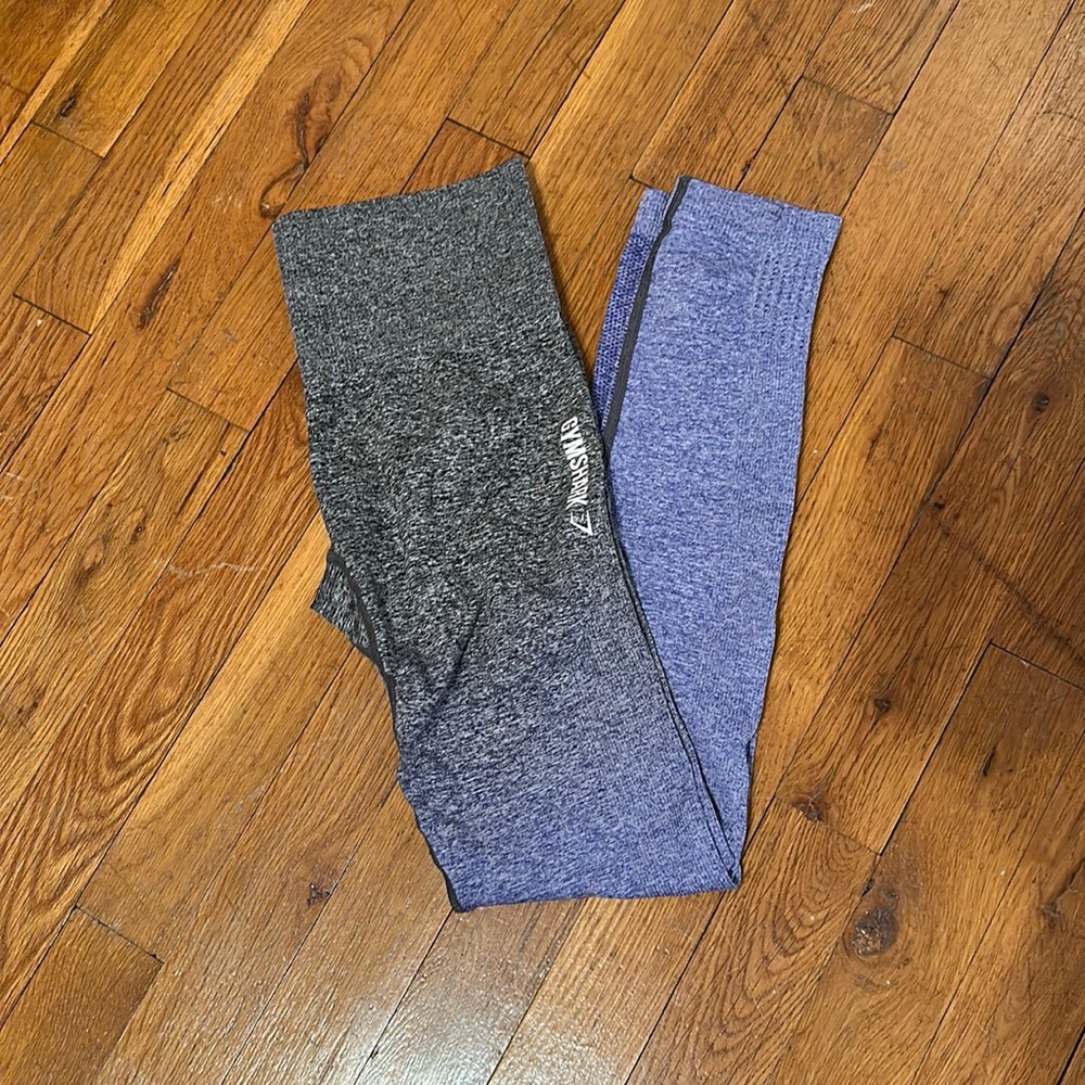 GYMSHARK Vintage Ombré Leggings- Gray x Purple